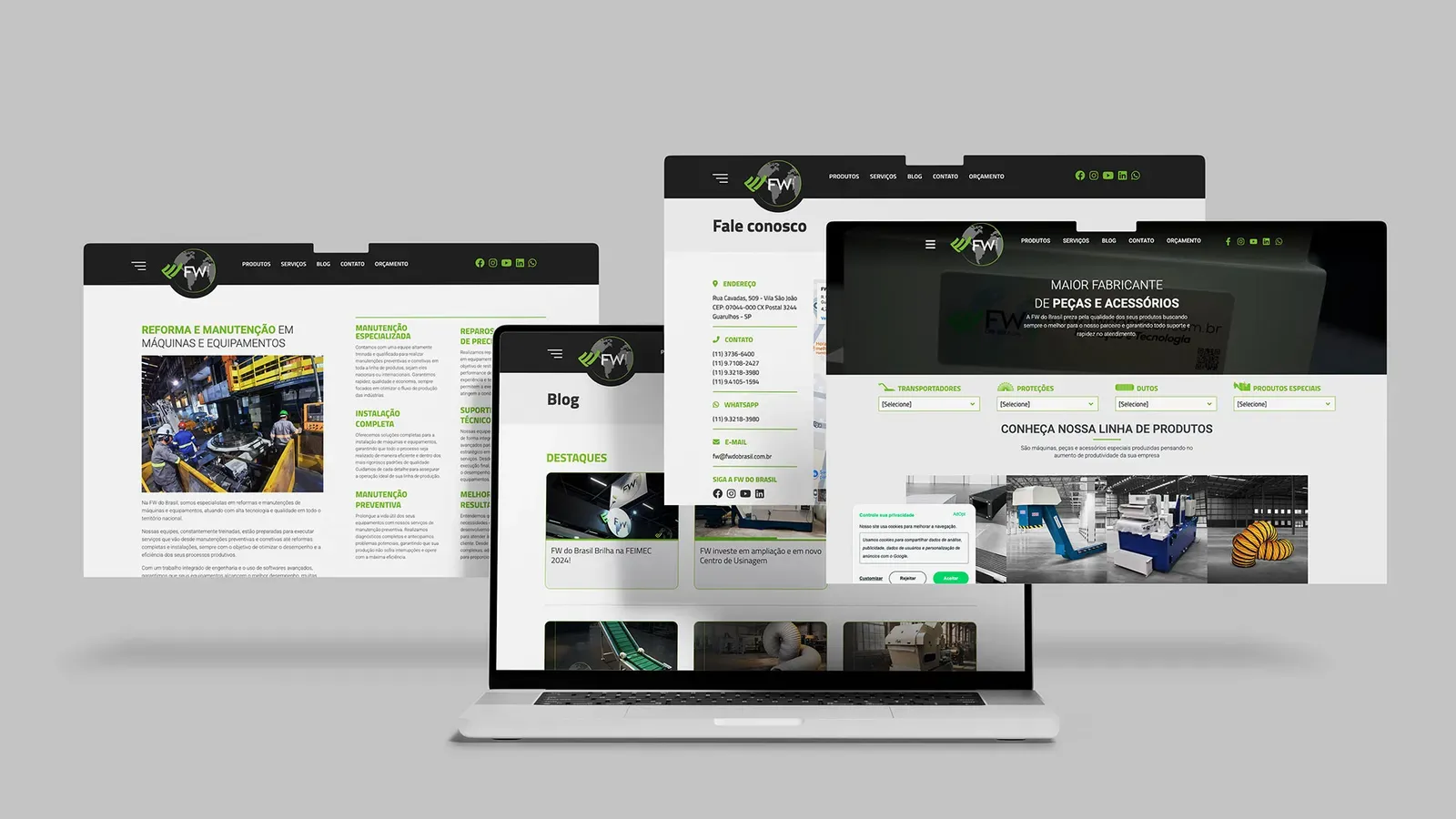 Site institucional B2B para indústria metalúrgica - Web design corporativo