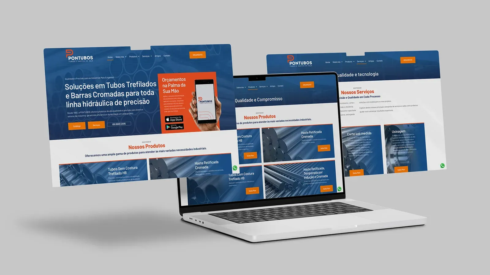 Portal B2B para fabricante de tubos industriais - E-commerce industrial